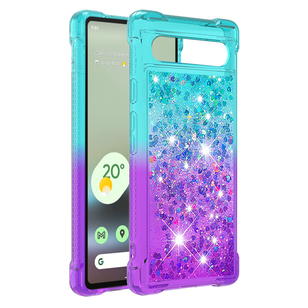 YB Quicksand Series-3 for Google Pixel 7a Shockproof TPU Phone Back Cover Gradient Quicksand Liquid Flowing Sparkle Anti-scratch Phone Case YB Quicksand Series-3 for Google Pixel 7a Shockproof TPU Phone Back Cover Gradient Quicksand Liquid Flowing Sparkle Anti-scratch Phone Case